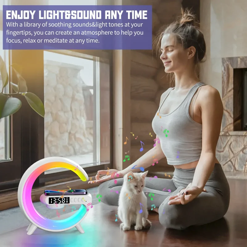 Multifunction RGB light, Alarm Clock, Bluetooth Speaker & Wireless Charger - Image 11