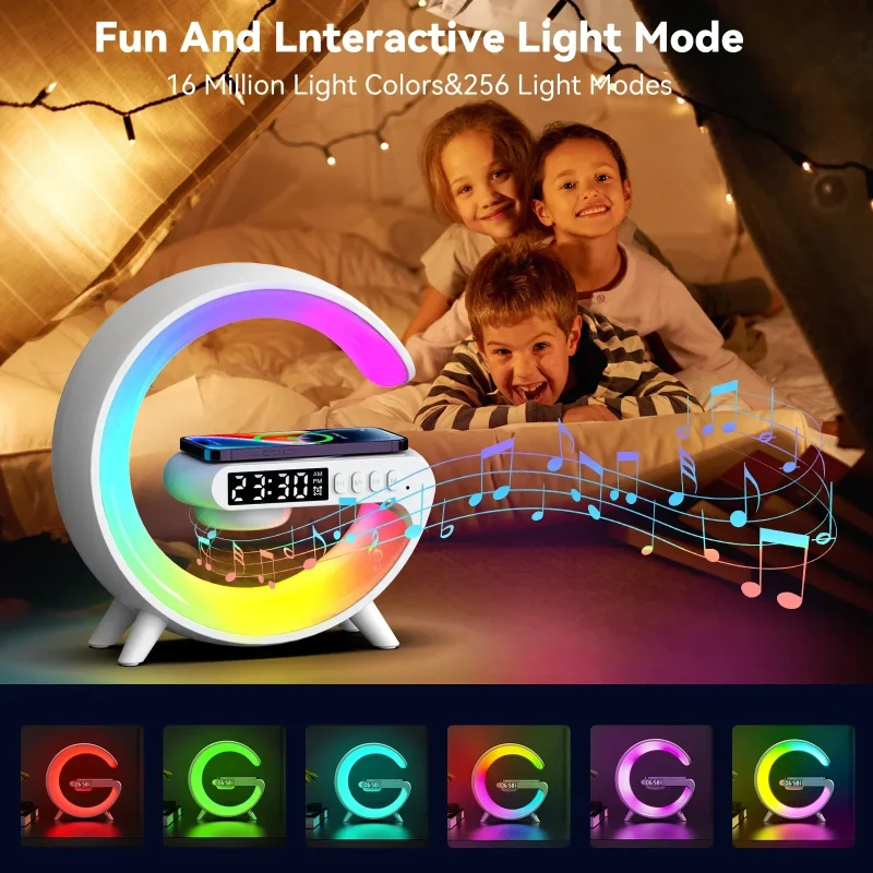 Multifunction RGB light, Alarm Clock, Bluetooth Speaker & Wireless Charger - Image 7