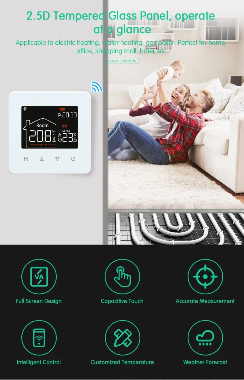 Smart Home Thermostat for Water or Electric Floor Heating and Gas Boiler - Image 7